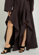 Alaïa Ruffle Poplin Jumpsuit Aubergine