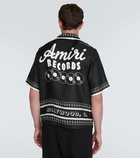 Amiri Amiri Records silk bowling shirt