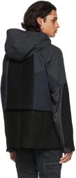 Sacai Black & Navy Melton Wool Jacket