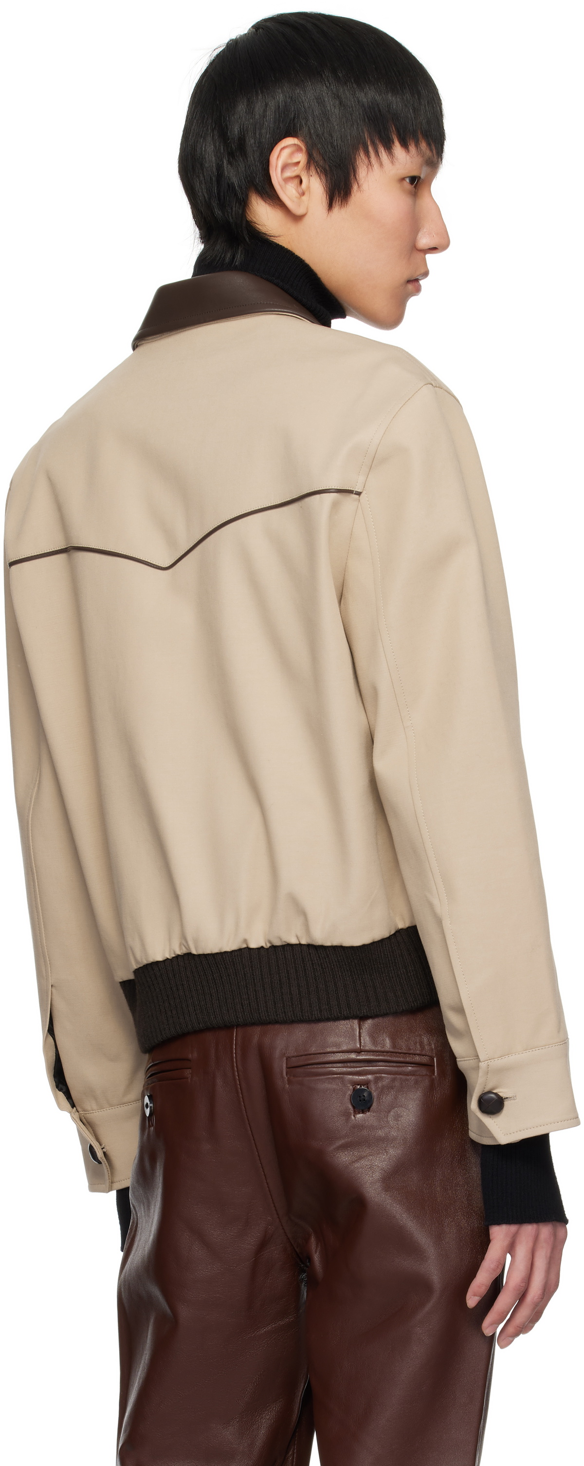 Ernest W. Baker Beige Western Harrington Jacket Ernest W. Baker