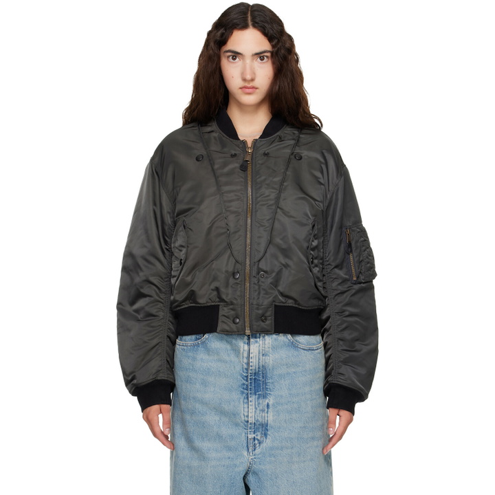Photo: Maison Margiela Gray & Black Reversible Bomber Jacket