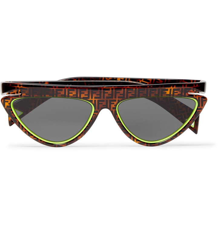 Photo: Fendi - D-Frame Logo-Print Acetate Sunglasses - Tortoiseshell