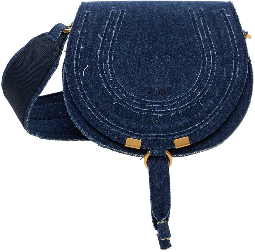 Chloé Blue Small Marcie Denim Saddle Bag Chloe