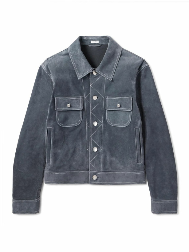 Photo: Thom Browne - Cropped Suede Jacket - Gray