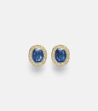 Octavia Elizabeth 18kt gold stud earrings with diamonds and sapphires