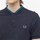 Fred Perry Authentic Men's Bomber Jacket Collar Polo Shirt in Navy/Deep Mint