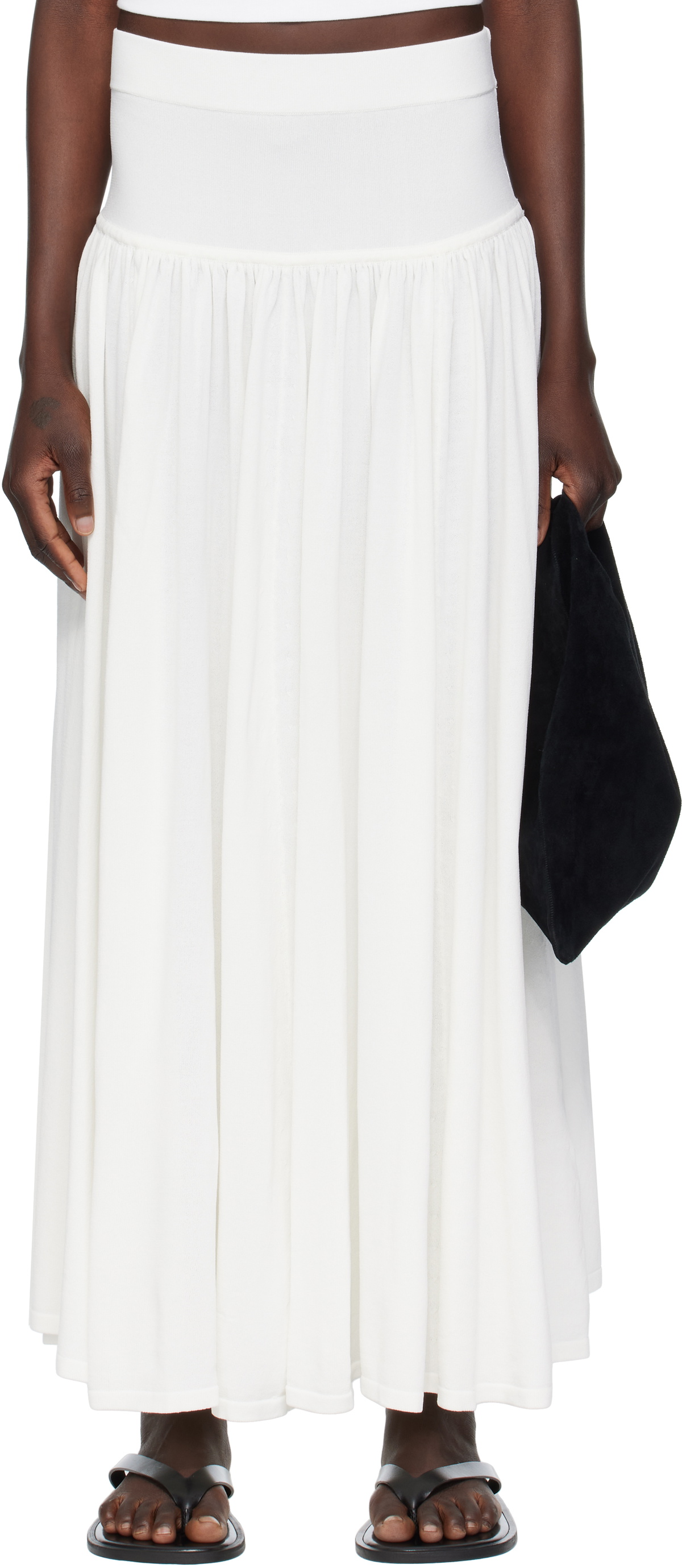 Loulou de Saison Off-White Romy Maxi Skirt