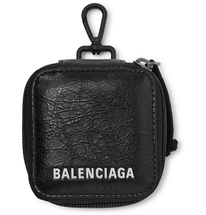 Photo: Balenciaga - Arena Logo-Print Creased-Leather Pouch - Black