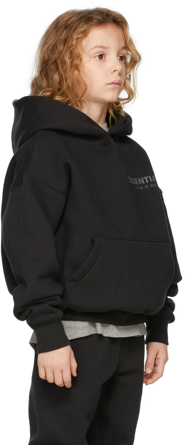 Essentials Kids Black Pullover Hoodie Essentials