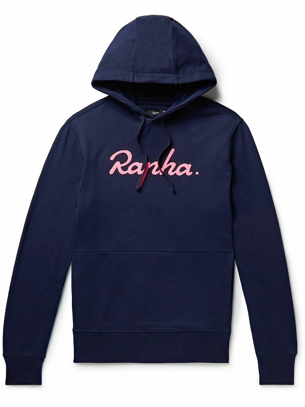 Photo: Rapha - Logo-Embroidered Organic Cotton-Jersey Hoodie - Blue