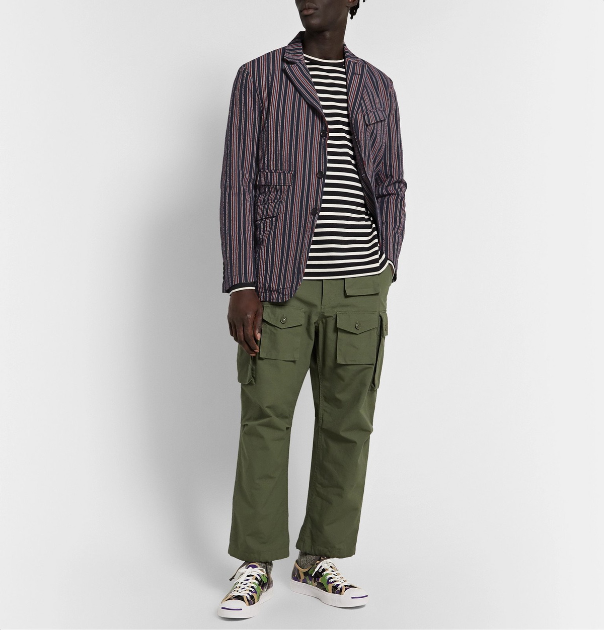 Engineered Garments - Andover Striped Cotton-Blend Seersucker Suit