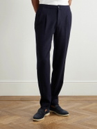 Rubinacci - Straight-Leg Pleated Super 130s Wool Trousers - Blue