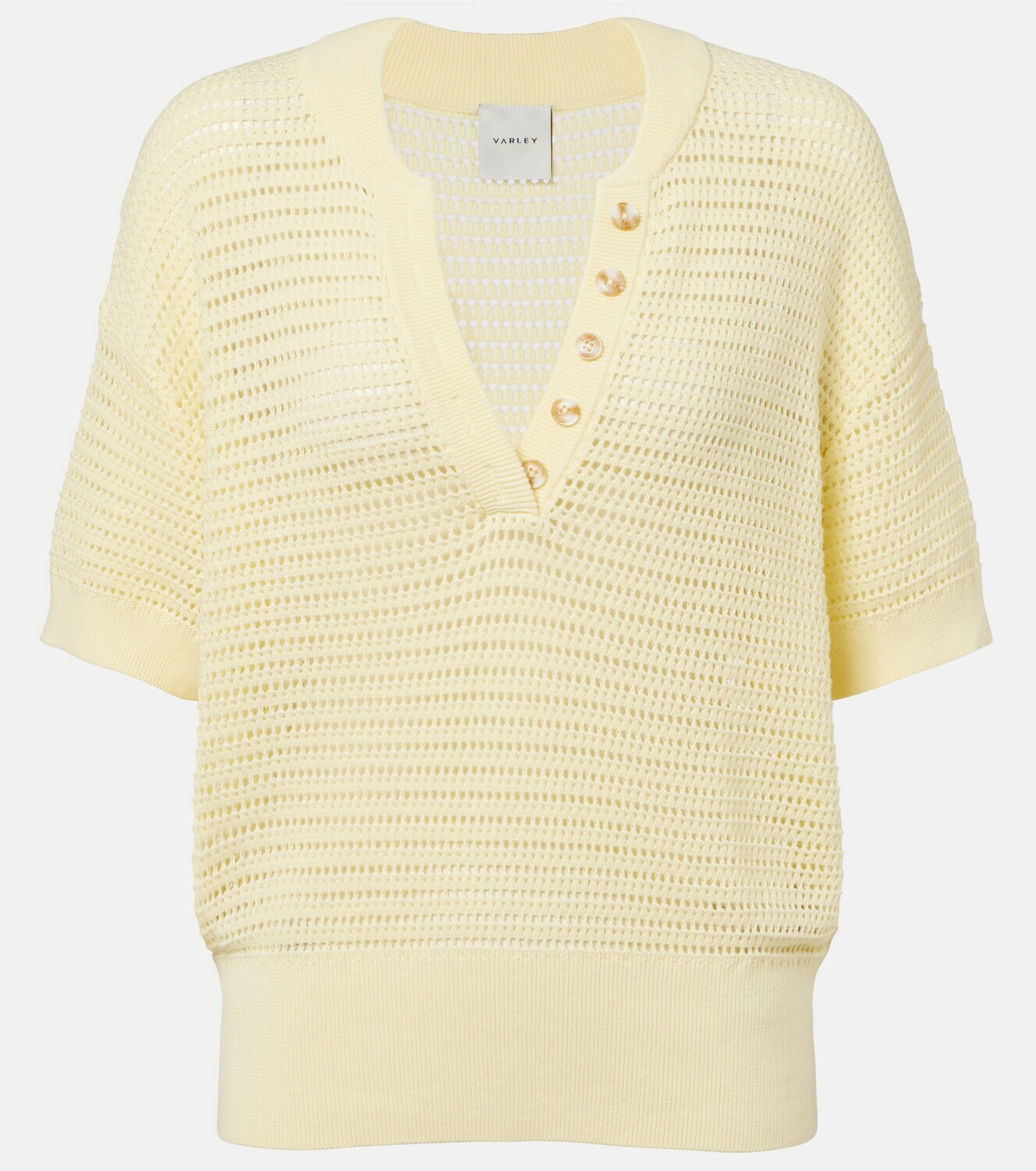 Varley Callie open-knit cotton top