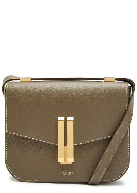 Photo: Demellier The Vancouver Grained Leather Cross-body bag - Taupe - One Size