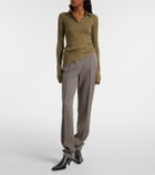 Calvin Klein Collection Ribbed-knit wool polo shirt