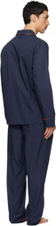 Paul Smith Navy 'Artist Stripe' Trim Cotton Pyjama Set