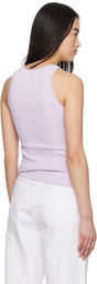 AMI Paris Purple Cotton Rib Ami de Coeur Tank Top