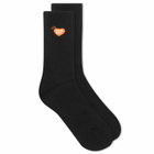 Human Made Men's Pile Heart Socks in Black