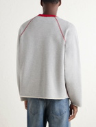 AMI PARIS - Logo-Appliquéd Cotton-Blend Jersey Sweatshirt - Gray