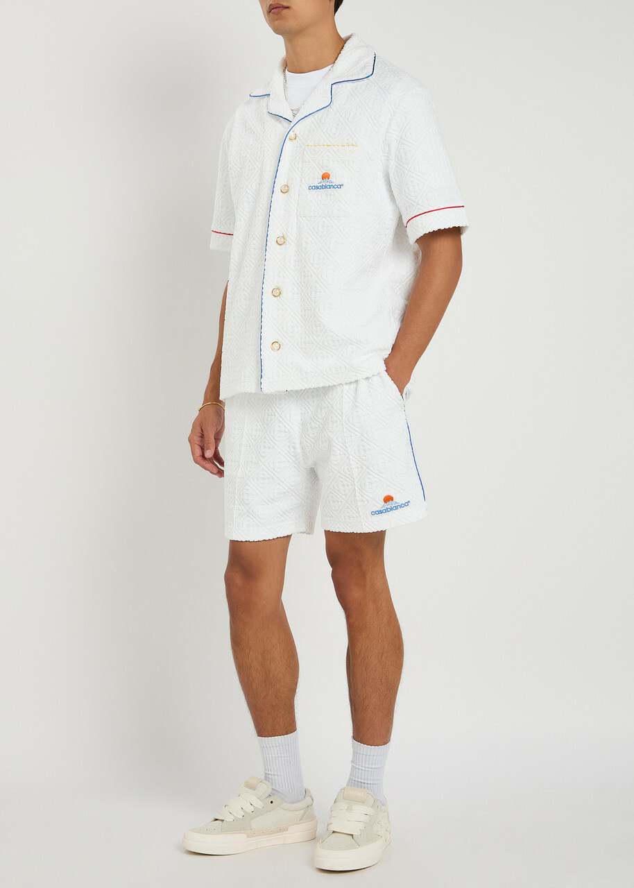 Casablanca Monogram-jacquard Towelling Cotton-blend Shirt