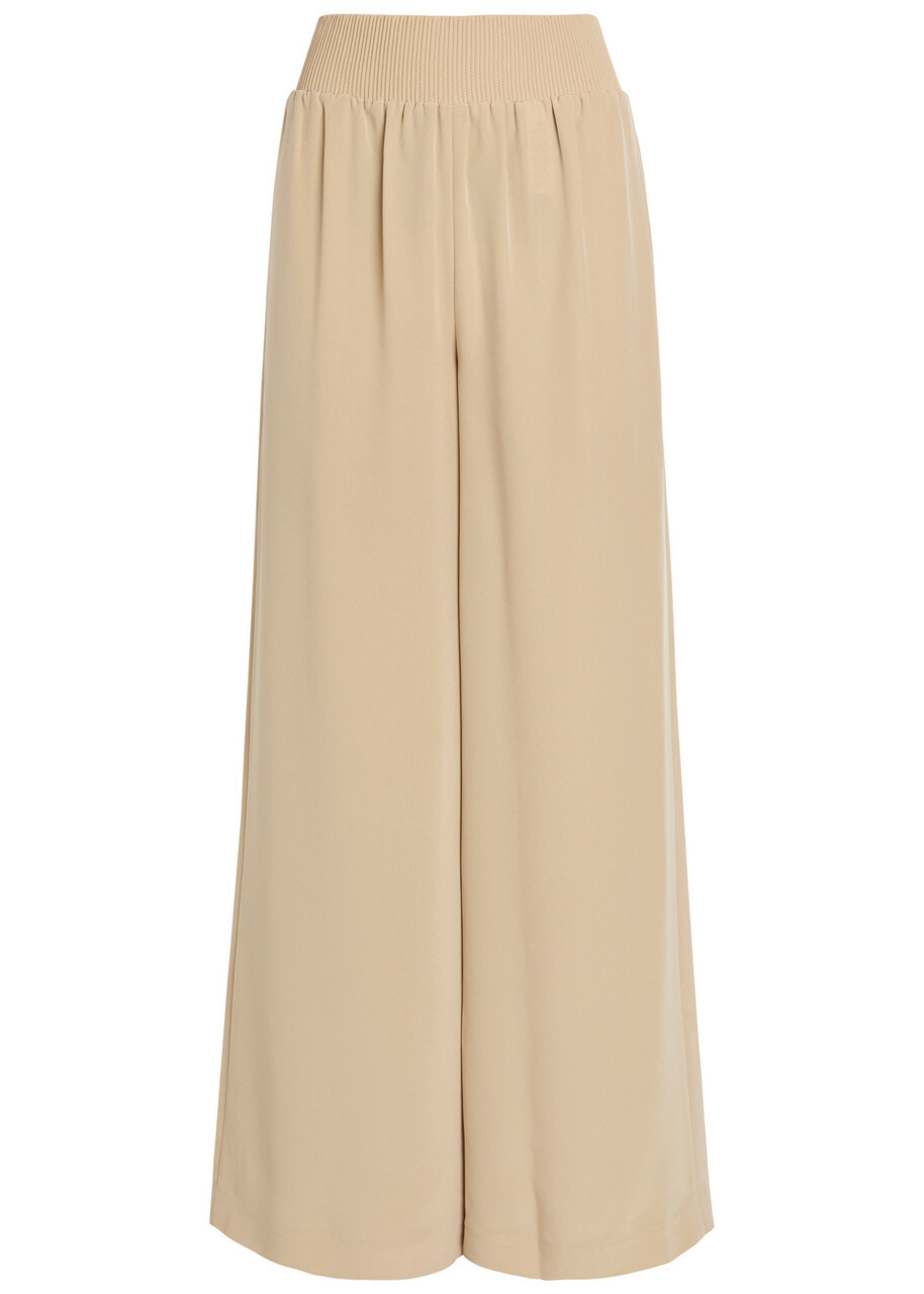 Joseph Nour Wide-leg Satin-twill Trousers Beige