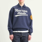 Human Made Men's Half Zip Logo Sweatshirt in Navy
