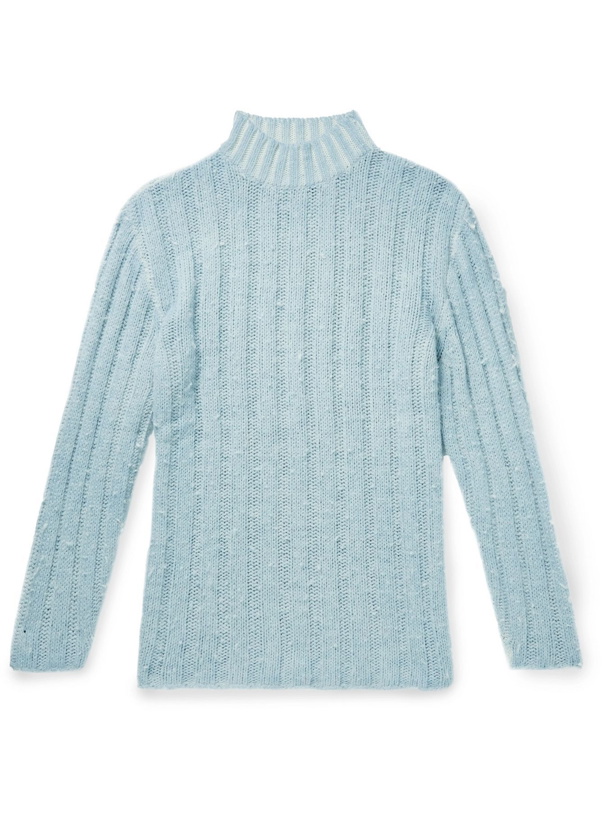 Photo: Our Legacy - Ribbed-Knit Mock-Neck Sweater - Blue