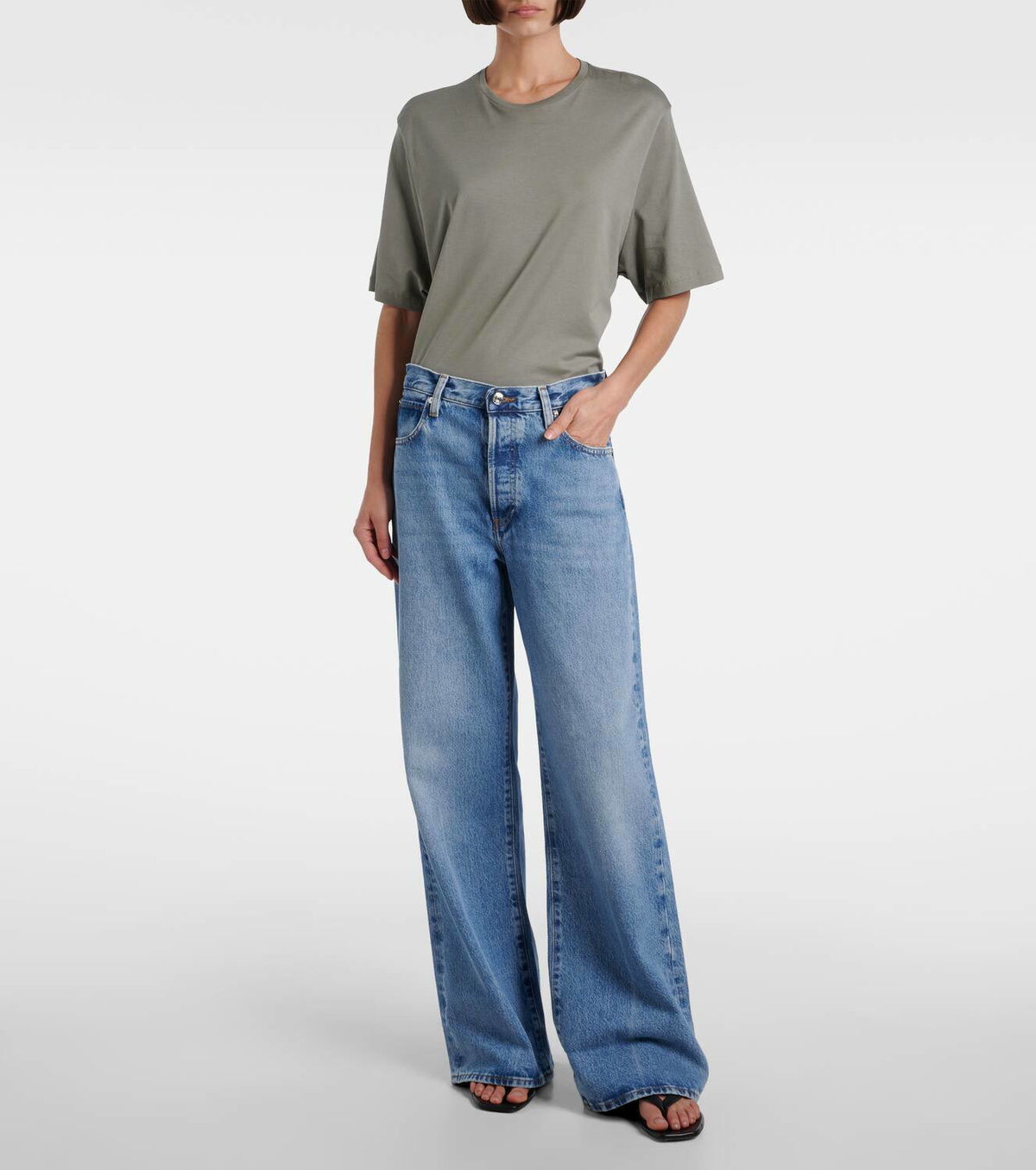 Frame Loose mid-rise wide-leg jeans Frame Denim