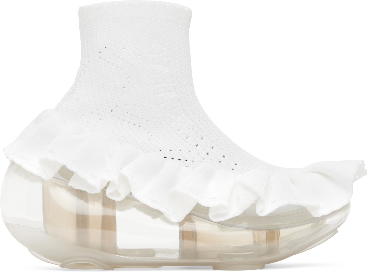Jenny Fax White Ribbon Moon Ballerina Sneakers
