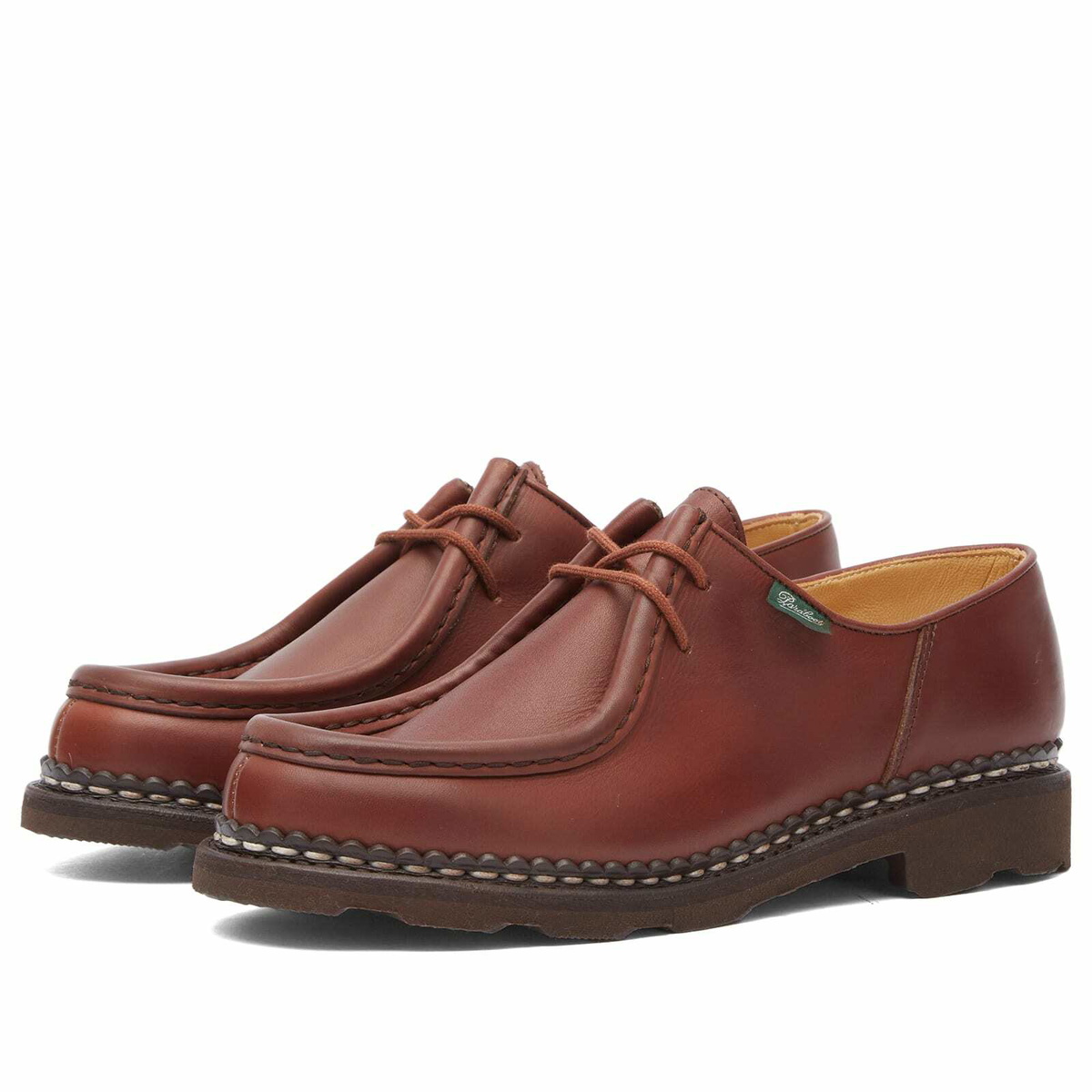Paraboot Women's Michael Leather Lace Up Derby Shoe in Brown