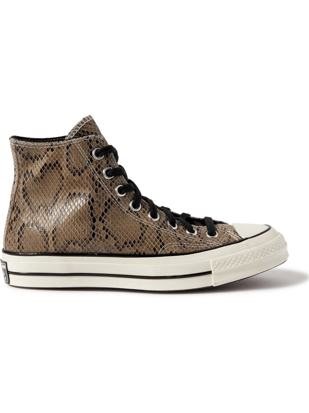 Photo: CONVERSE - Chuck 70 Snake-Effect Leather High-Top Sneakers - Brown