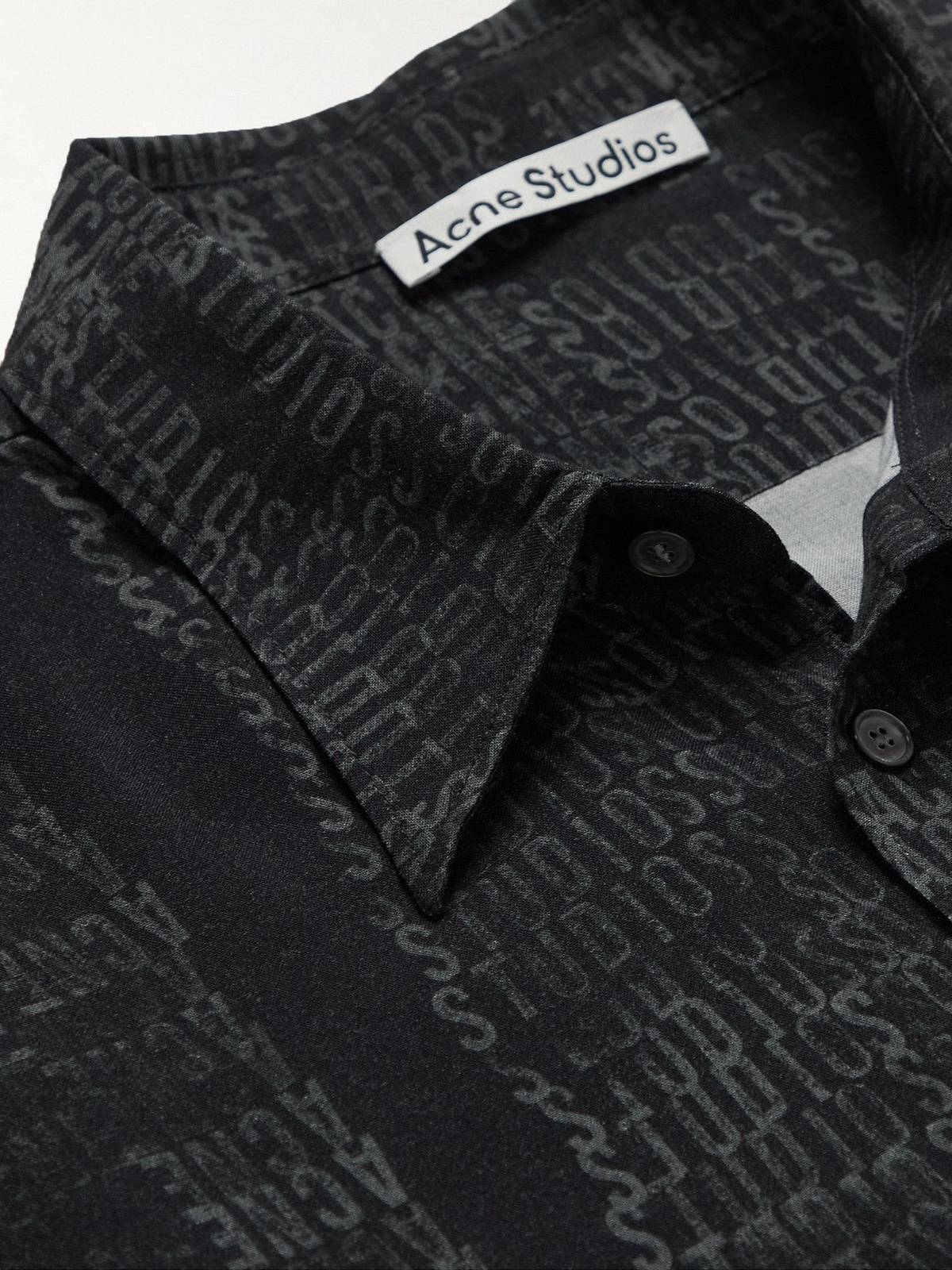 Acne Studios - Logo-Print Woven Shirt - Black