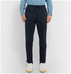 Officine Generale - Phil Slim-Fit Garment-Dyed Cotton-Blend Drawstring Trousers - Blue