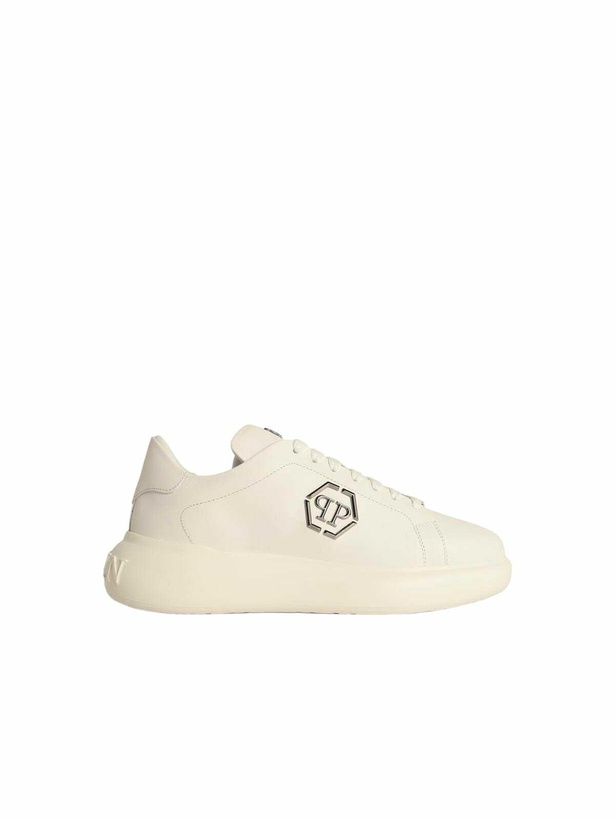 Photo: Philipp Plein low Top New Basic Hexagon White Leather Sneakers