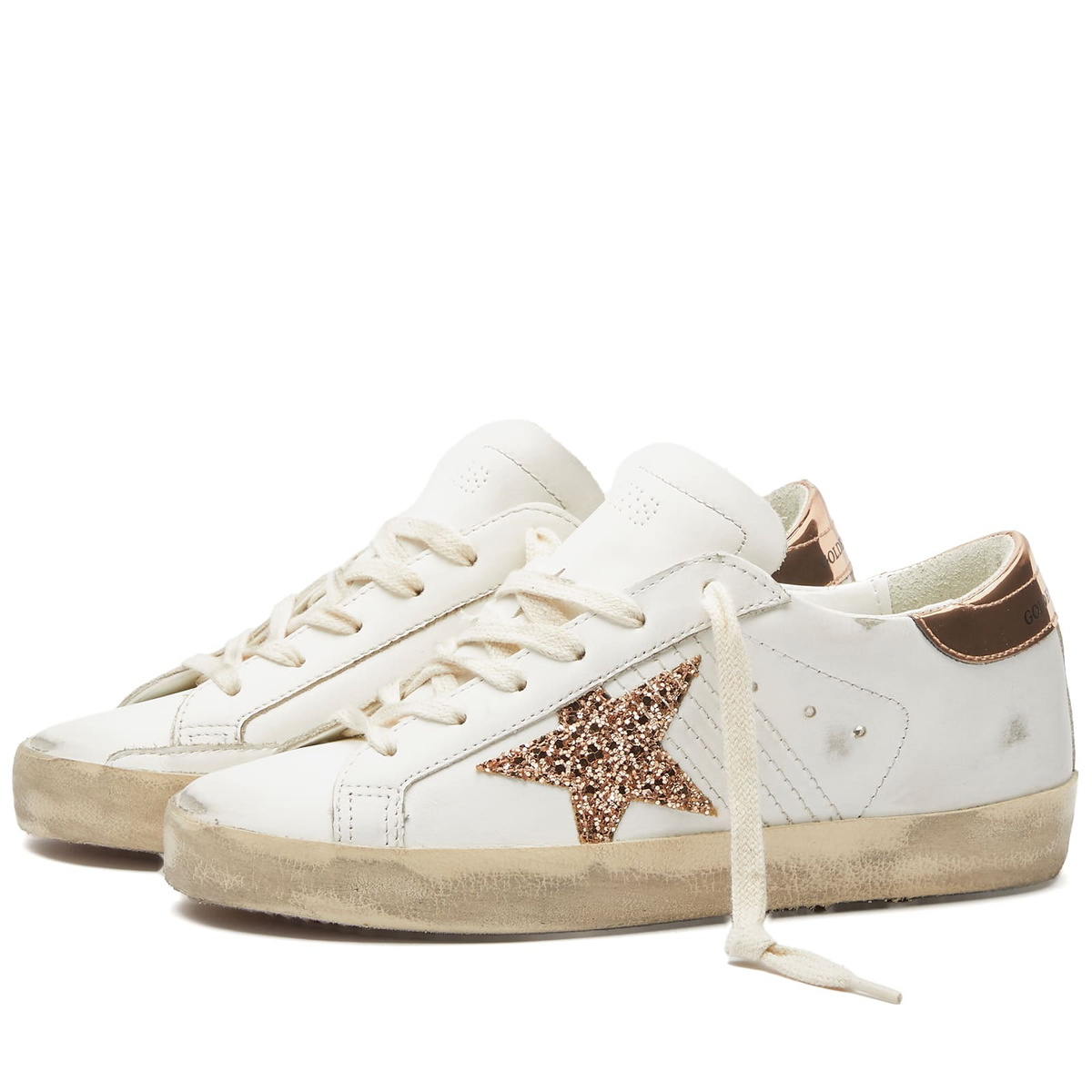 Golden Goose Women's Super Star Leather Sneakers in White/Peach Pink ...