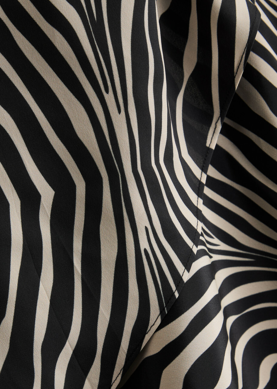 BY Malene Birger Boshan Zebra-print Matte Satin Midi Skirt Black