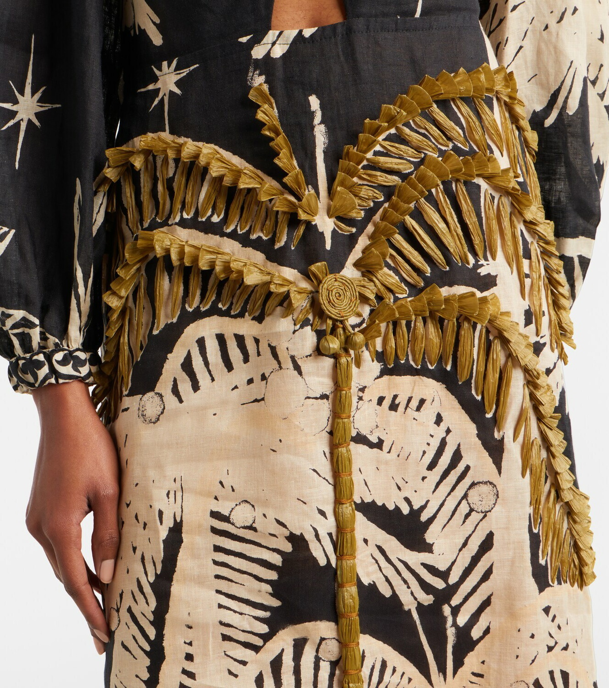 Johanna Ortiz Pradera Geométrica linen maxi dress