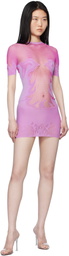 Poster Girl Purple Pin Up Fishnet Bodycon Minidress