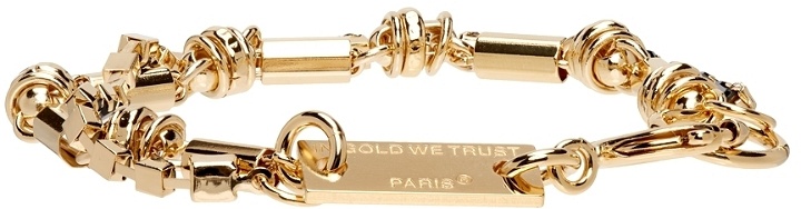 Photo: IN GOLD WE TRUST PARIS Gold Hippie Chain & Black Rhinestone Bracelet