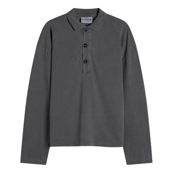 Photo: MKI Men's 400 Gsm Pigment Dyed Rugby in Pigment Black