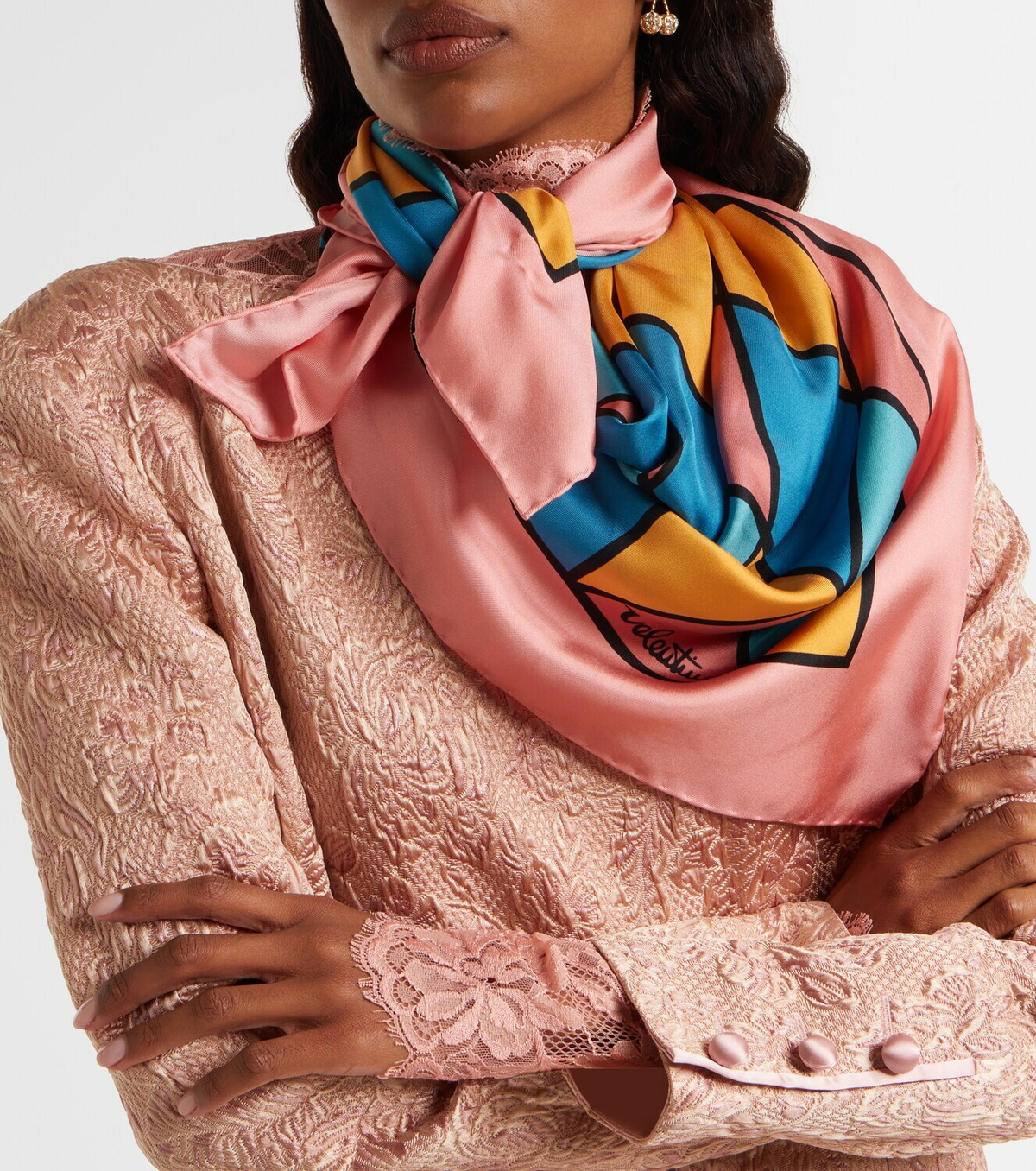 Valentino Rhombelle checked silk scarf