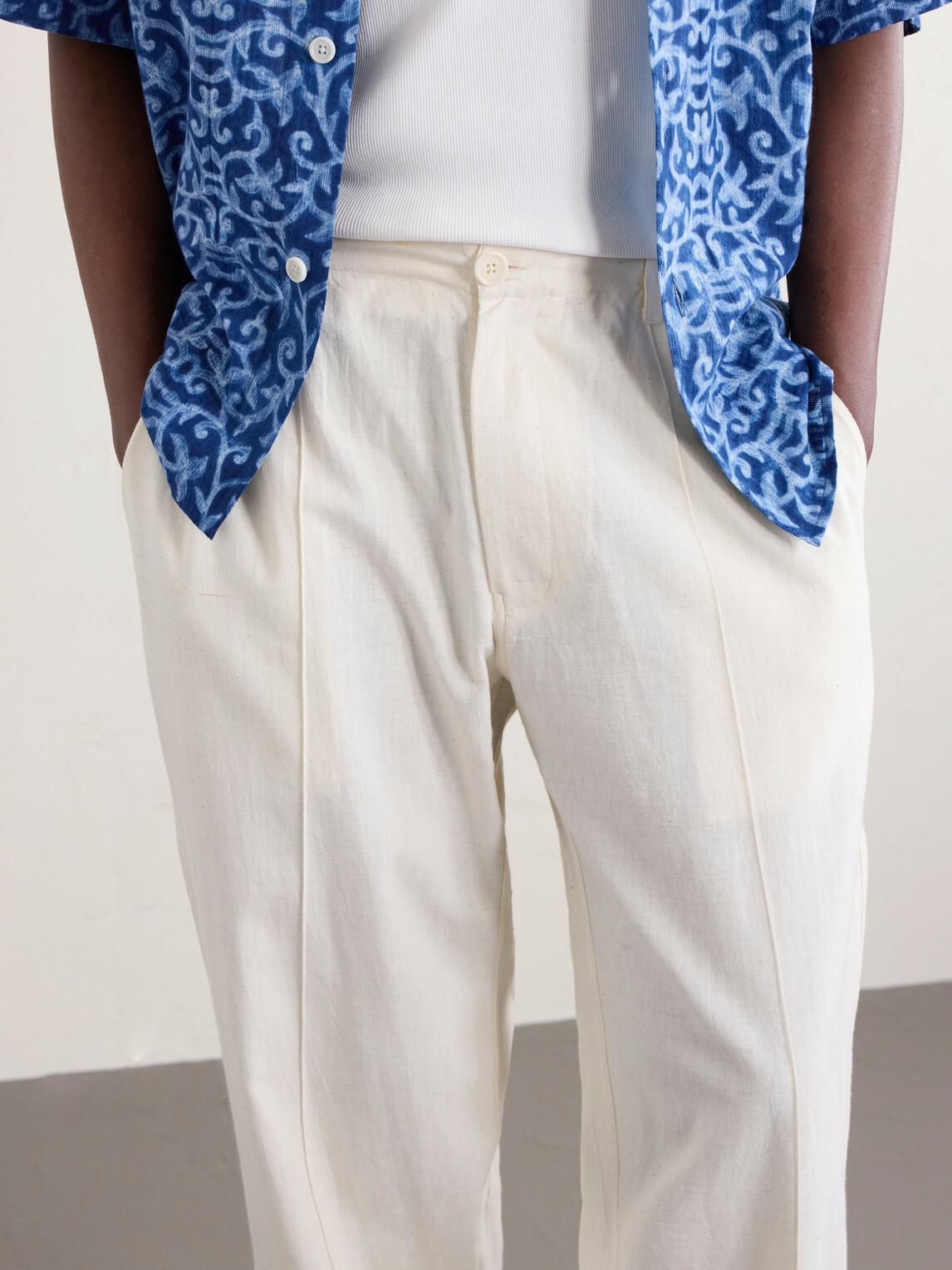 Kardo - Kedar Straight-Leg Cotton Trousers - Neutrals