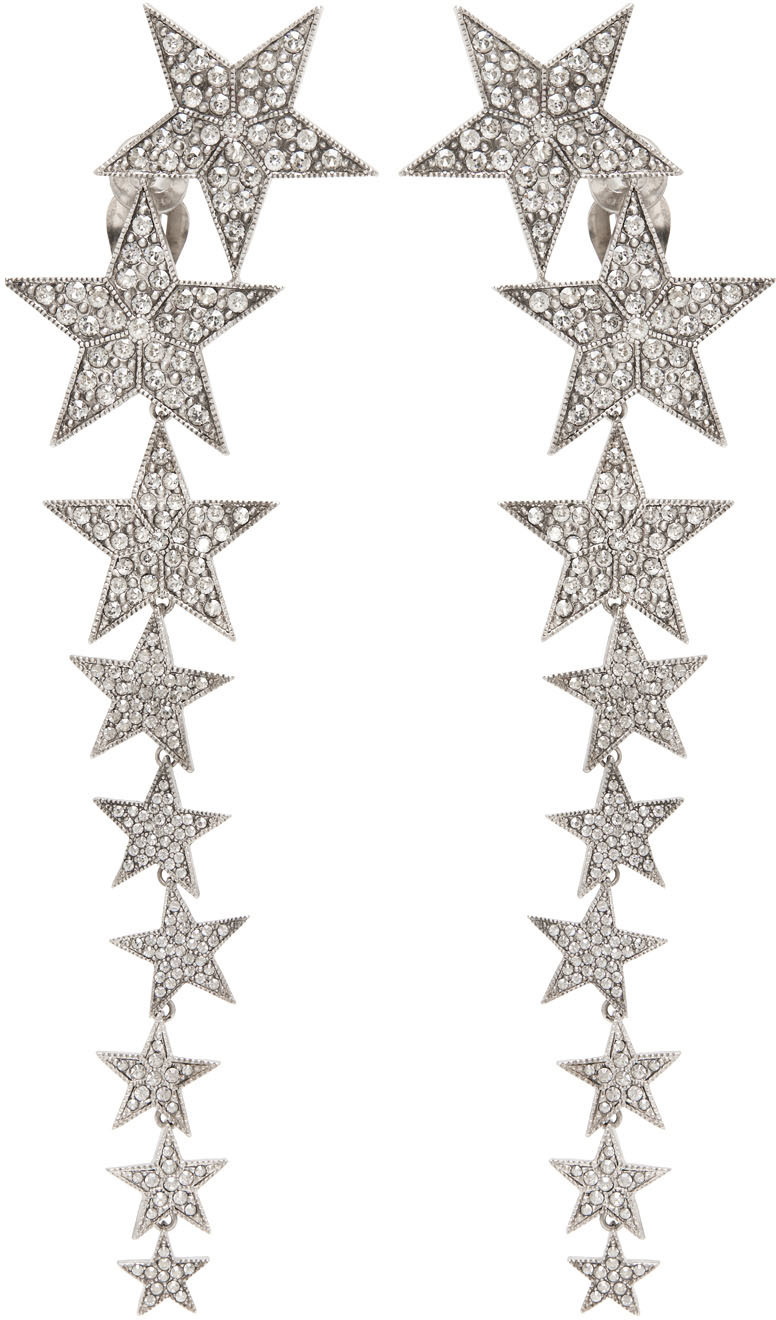 Photo: Saint Laurent Silver Long Falling Star Earrings