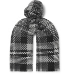 Mr P. - Fringed Checked Cashmere Scarf - Gray