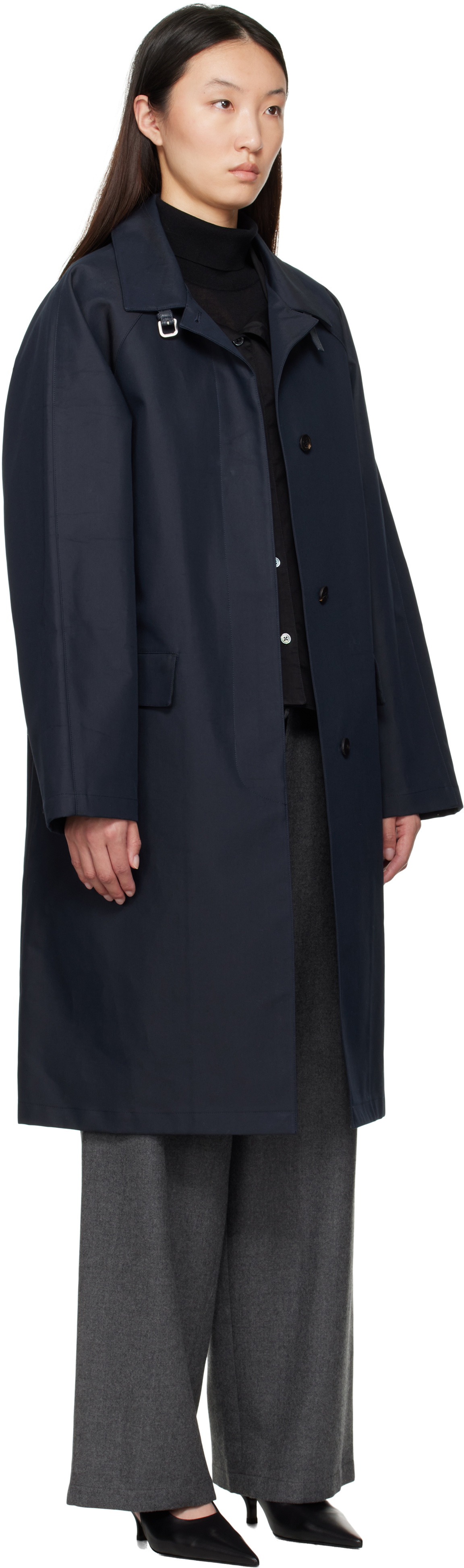 LE17SEPTEMBRE Navy Mac Trench Coat