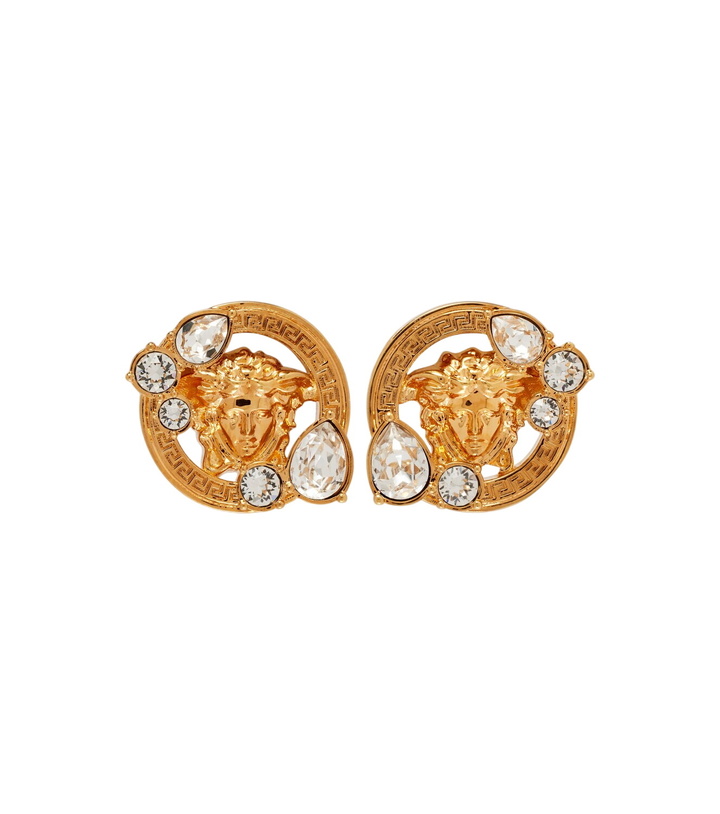 Photo: Versace Medusa crystal-embellished earrings