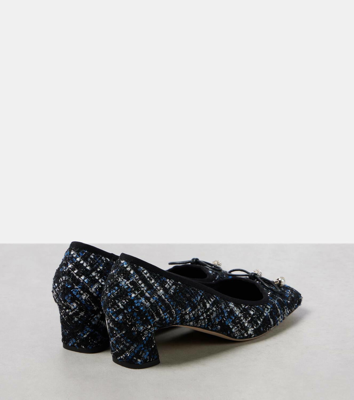 Jimmy Choo Elme 45 bow-detail tweed pumps