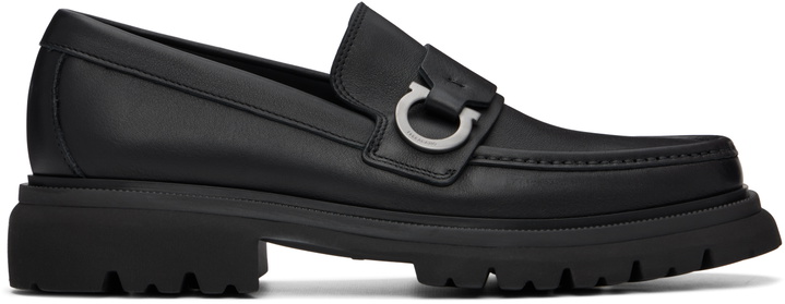 Photo: Ferragamo Black Gancini Ornament Loafers