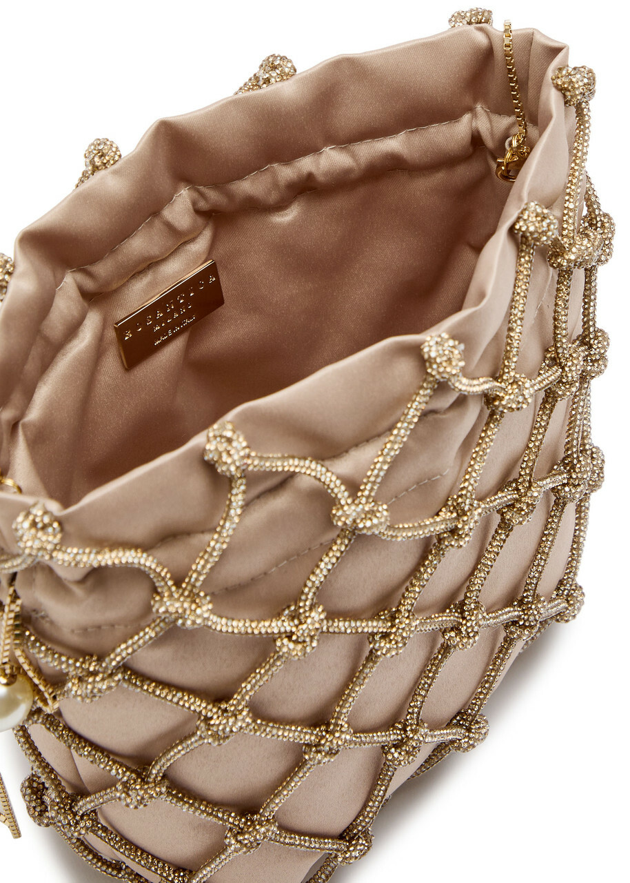 Rosantica Selene Capri Crystal-embellished Satin Drawstring bag - Light Pink - One Size