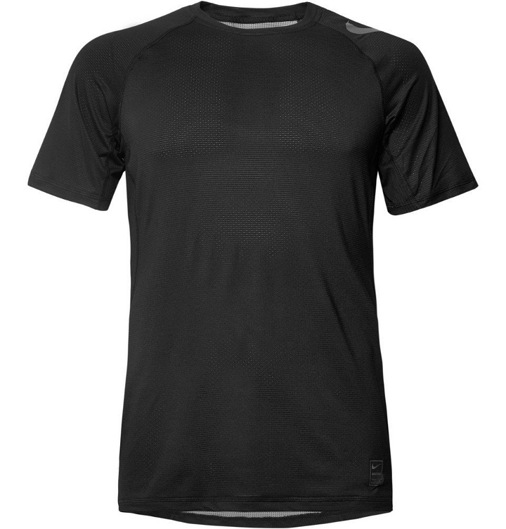 Photo: Nike Training - Pro HyperCool Mesh-Panelled Stretch-Jersey T-Shirt - Black